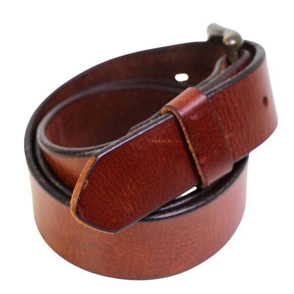 CLASSIC BROWN GENUINE LEATHER 1 1/8"Wd CASUAL DRESS WOMEN'S BELT Sz M/32 (I57 - Picture 5 of 13